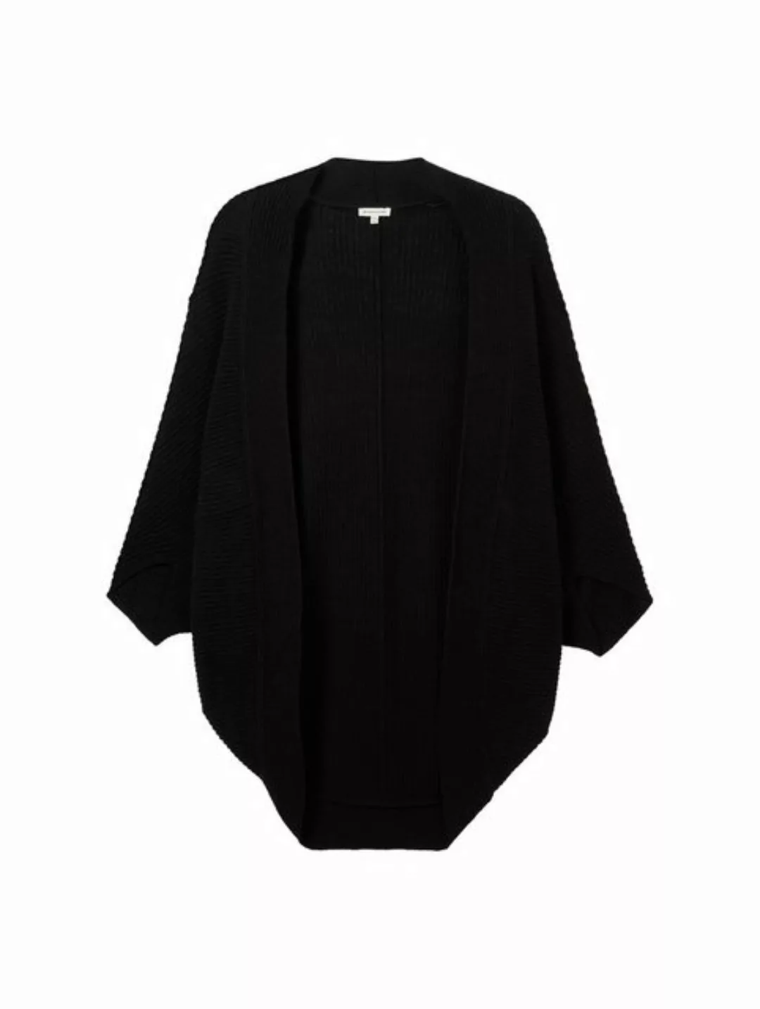 TOM TAILOR Strickjacke knit rib cape, deep black günstig online kaufen