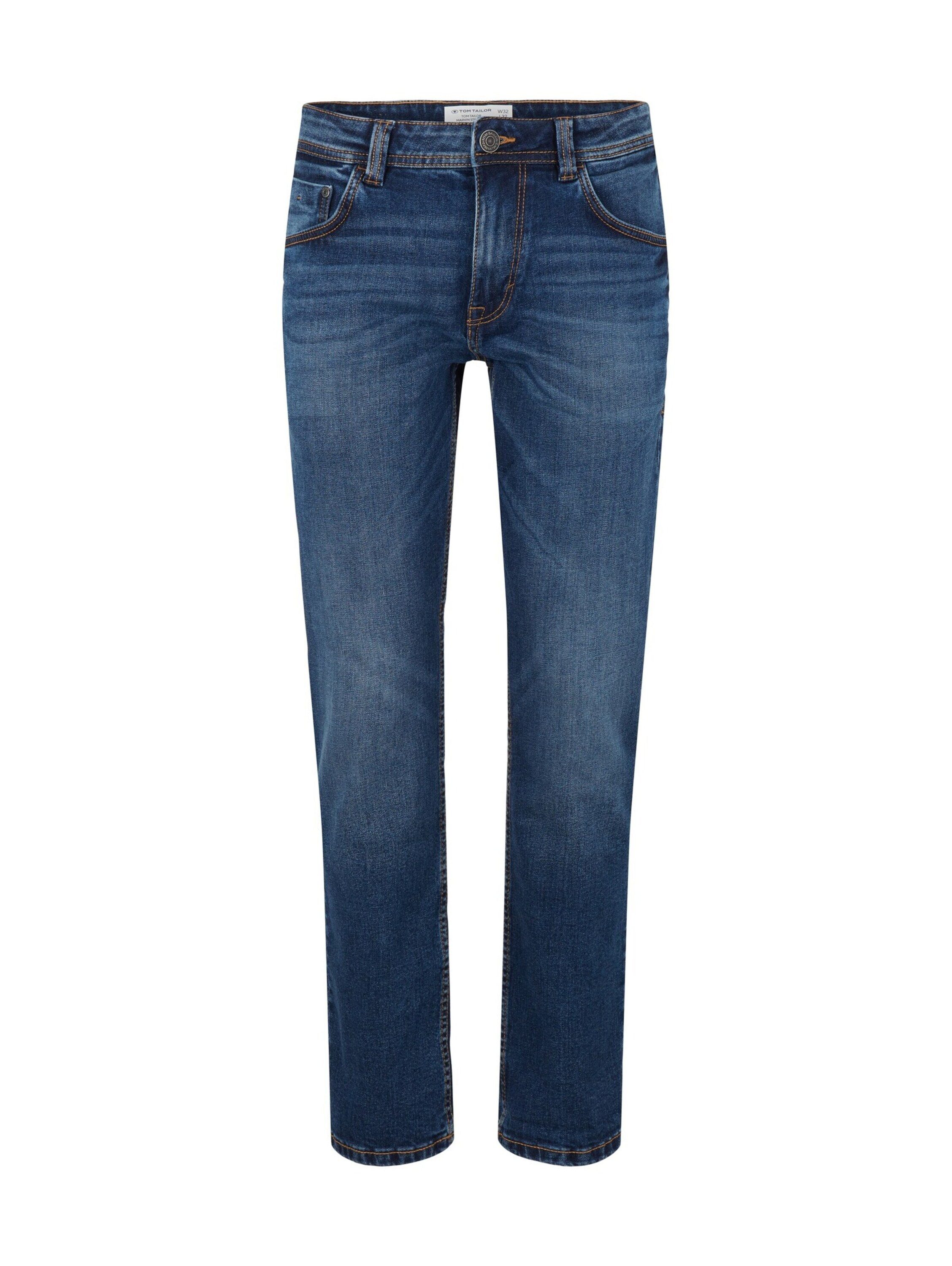 Tom Tailor Herren Jeans MARVIN - Straight Fit - Blau - Used Mid Stone Blue günstig online kaufen