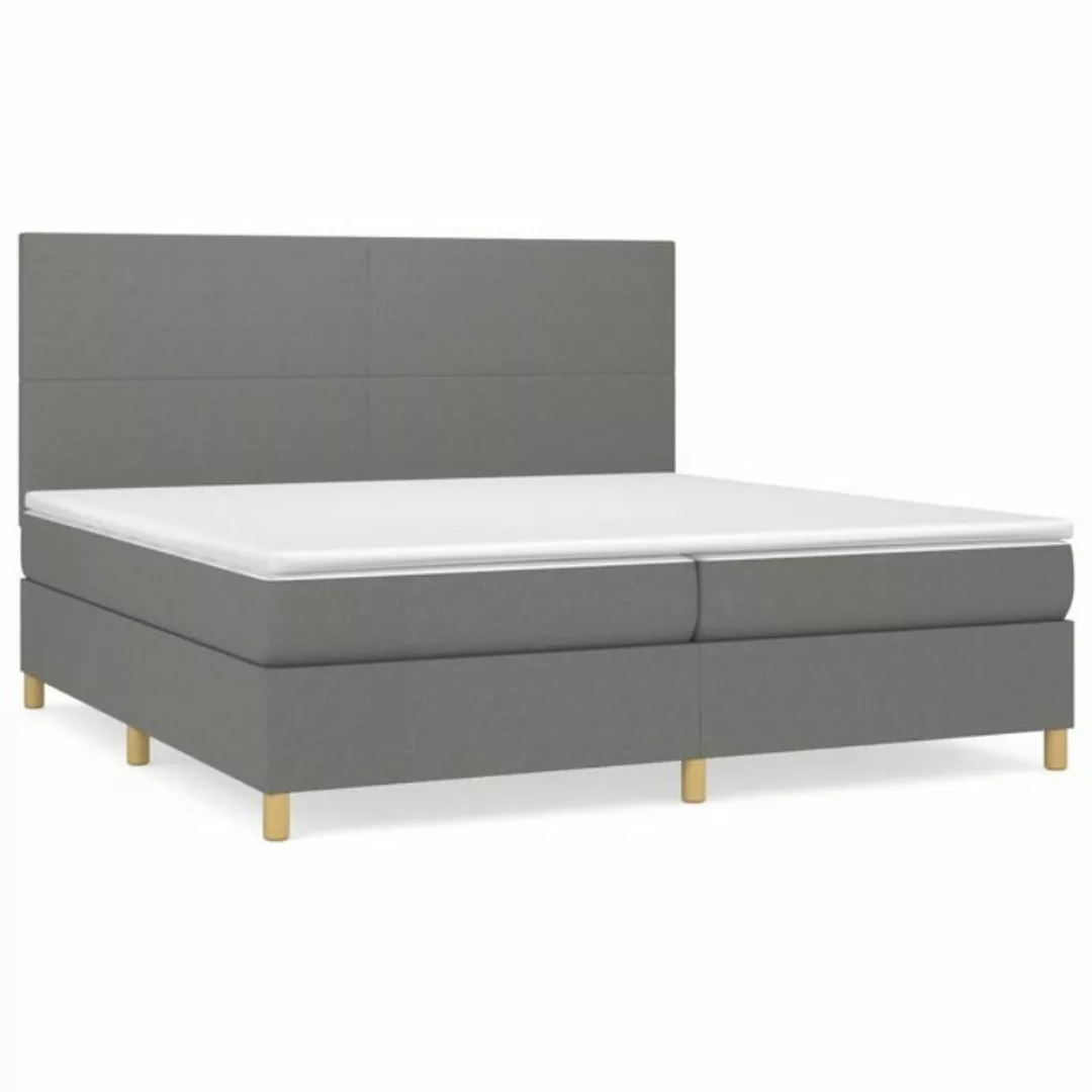 furnicato Bett Boxspringbett mit Matratze Dunkelgrau 200x200 cm Stoff (1-tl günstig online kaufen