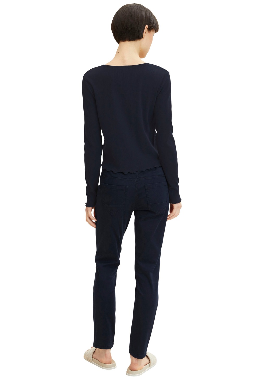 Tom Tailor Damen Jeans TAPERED RELAXED - Relaxed Fit - Beige Blau günstig online kaufen