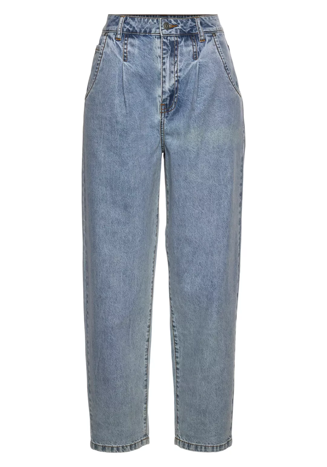 Buffalo Relax-fit-Jeans in High-waist-Form mit Bundfalten, Crop-Design günstig online kaufen