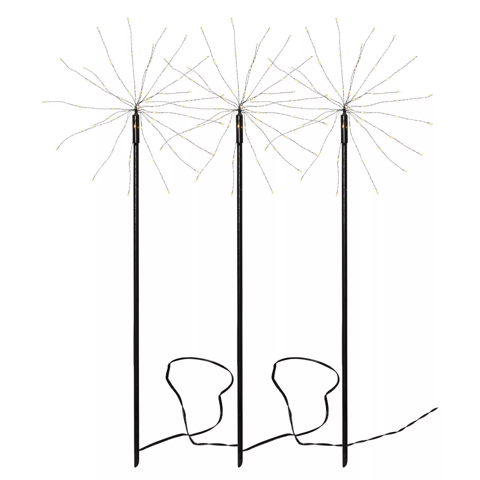 LED Lichtobjekt Firework Outdoor in Schwarz 3x 0,9W 55lm IP44 mit Erdspieß günstig online kaufen