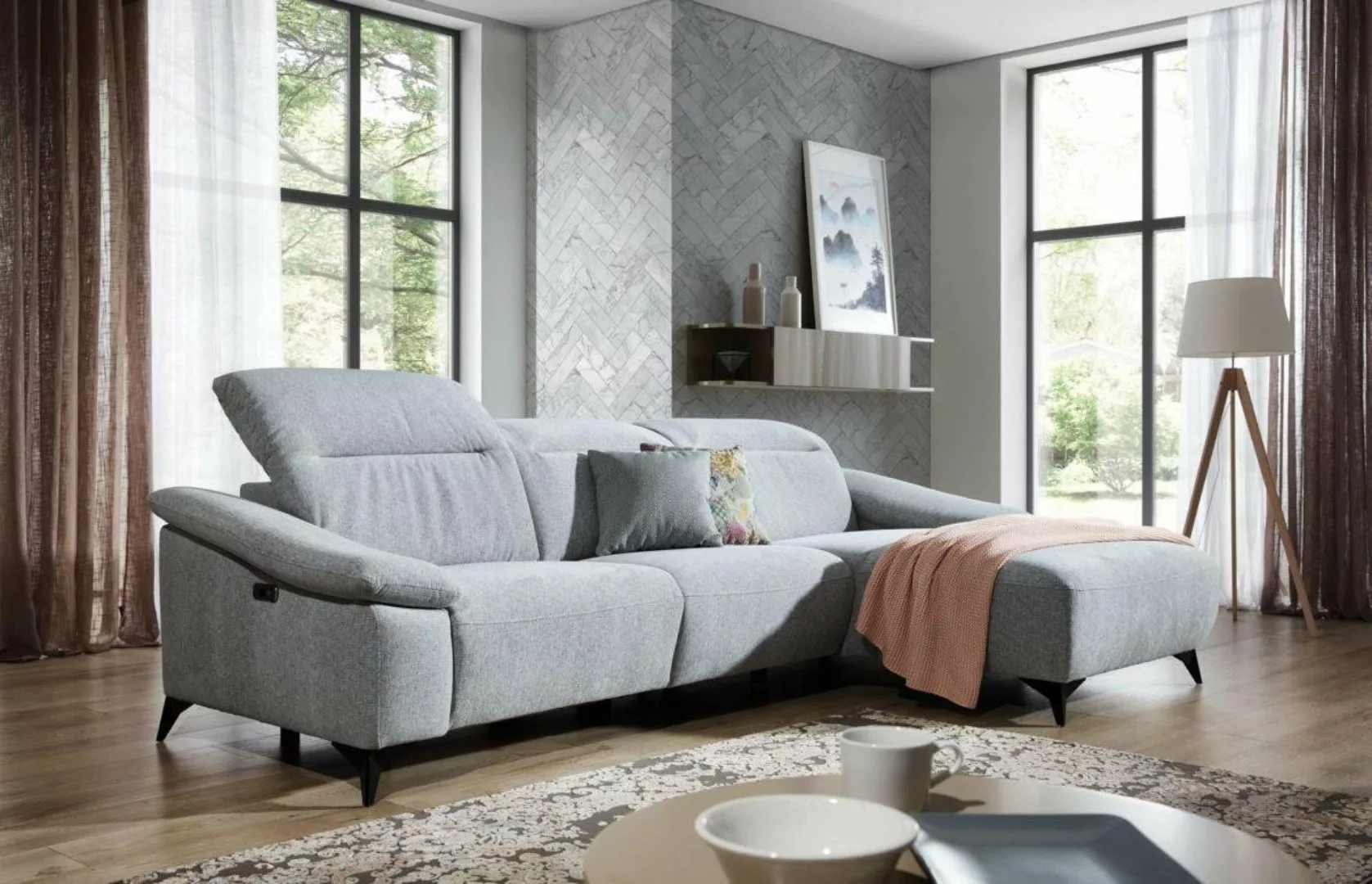 Xlmoebel Ecksofa Vielfältiges Sofa mit elektrisch verstellbaren Funktionen günstig online kaufen