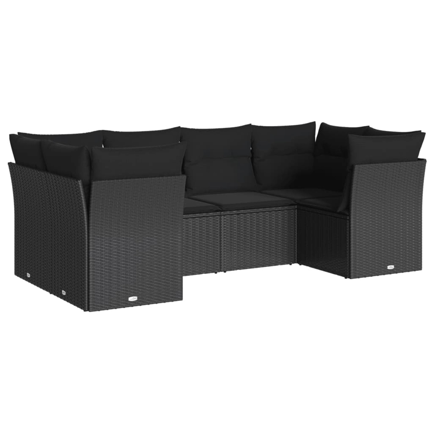 vidaXL 6-tlg Garten-Sofagarnitur mit Kissen Schwarz Poly Rattan Modell 18 günstig online kaufen