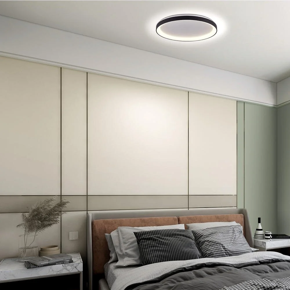 LED Deckenleuchte Ringlede in Schwarz und Weiß 2x 15W 2400lm günstig online kaufen
