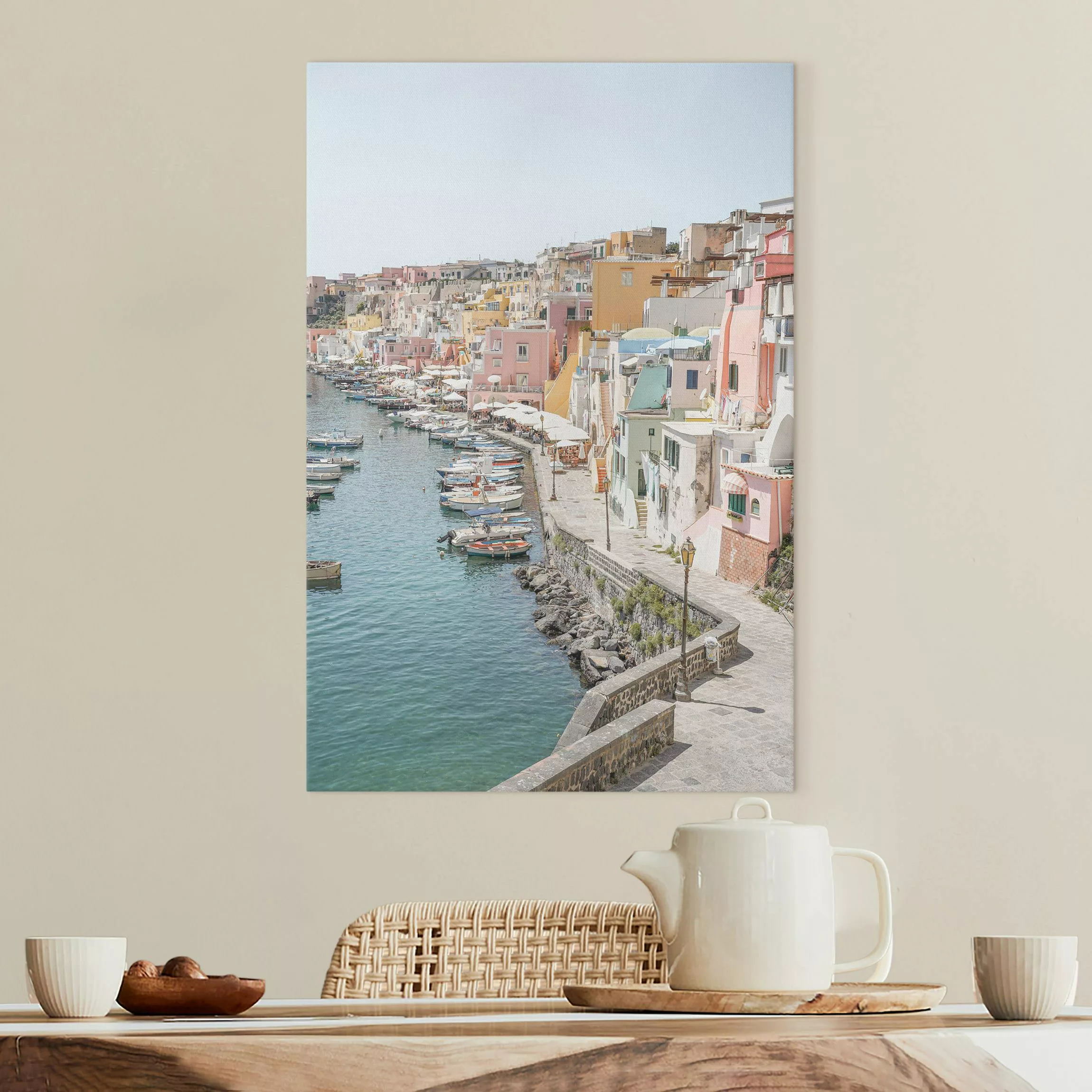 Leinwandbild Der Hafen von Procida günstig online kaufen