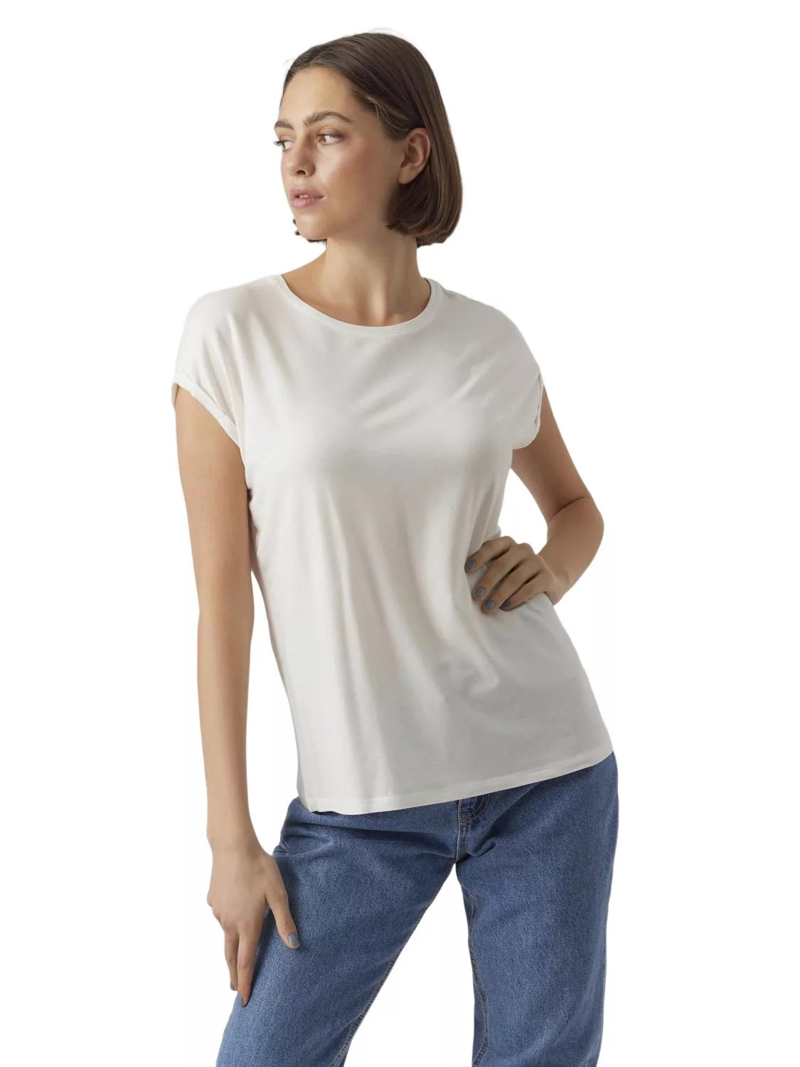 Vero Moda Damen T-Shirt VMAVA PLAIN - Regular Fit günstig online kaufen