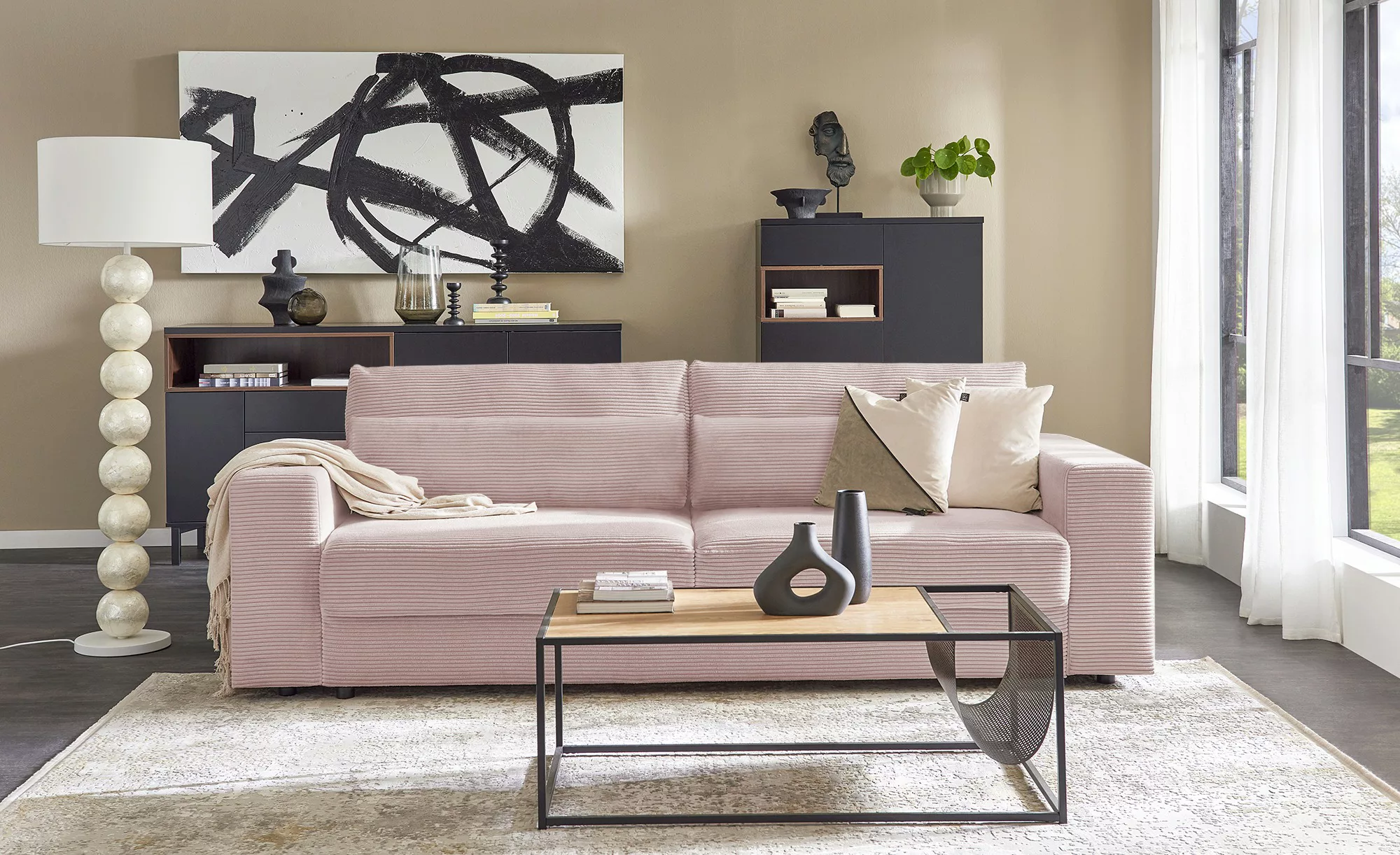Big Sofa mit Schlaffunktion  Branna ¦ rosa/pink ¦ Maße (cm): B: 250 H: 101 günstig online kaufen