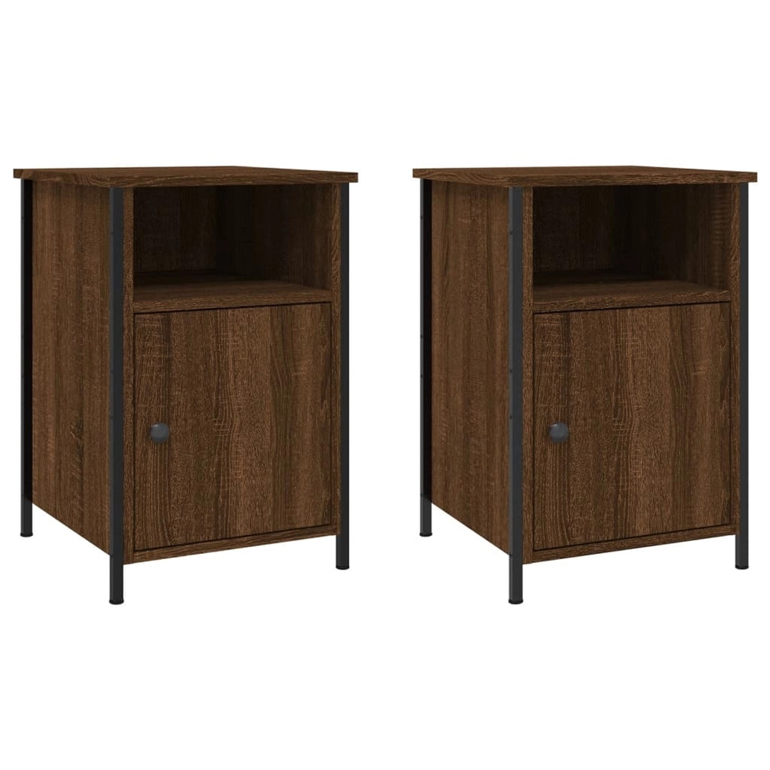 vidaXL Nachttische 2 Stk Braun Eichen-Optik 40x42x60 cm Holzwerkstoff Model günstig online kaufen