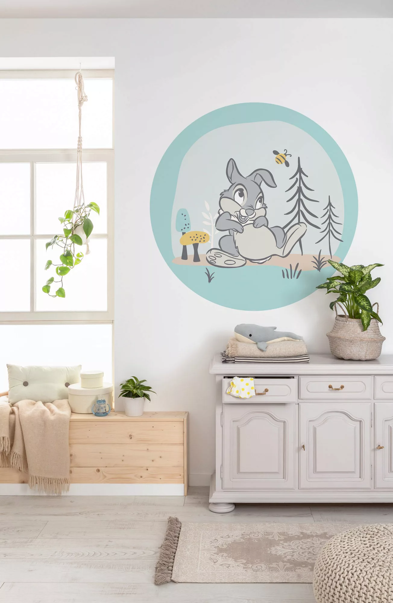 Komar Vliesfototapete Dot Bambi Thumper selbstklebend Ø 125 cm günstig online kaufen