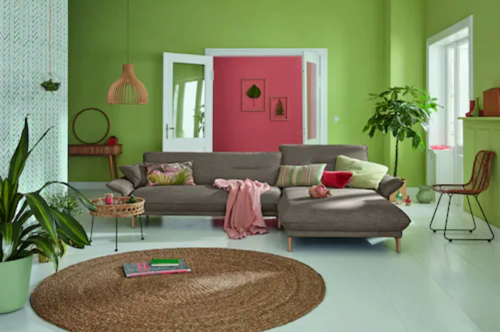 hülsta sofa Ecksofa »hs.430«, Recamiere hoher Rücken mit Neigefunktion, Bre günstig online kaufen