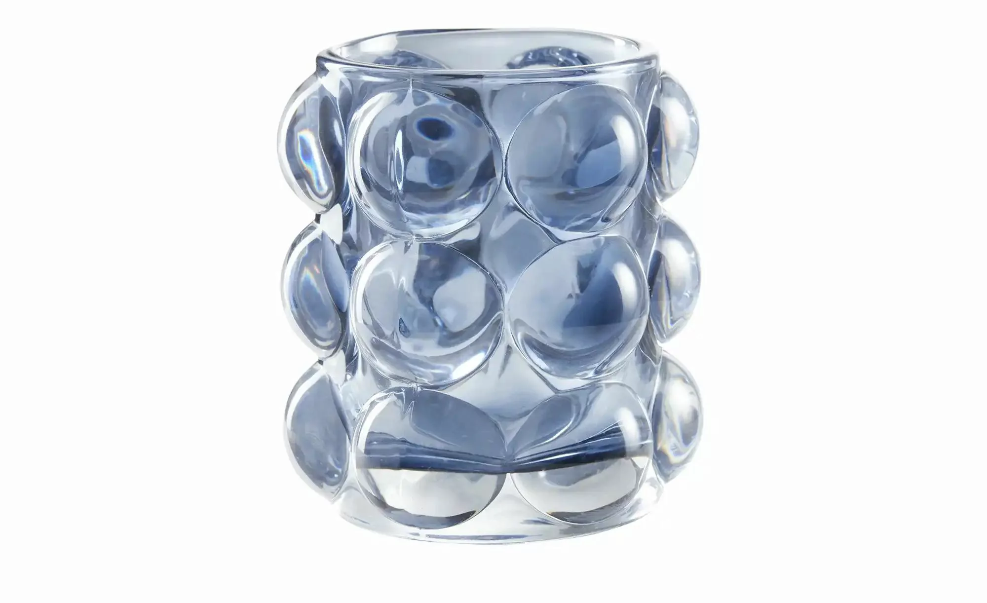 HOME STORY Teelichthalter   ¦ blau ¦ Glas ¦ Maße (cm): H: 9  Ø: 9 Accessoir günstig online kaufen