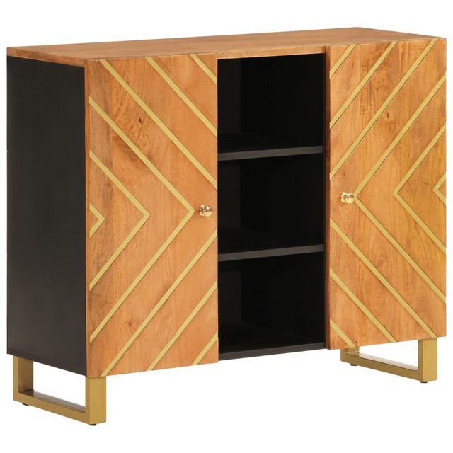 vidaXL Beistellschrank Beistellschrank Braun und Schwarz 90x33,5x75 Massivh günstig online kaufen