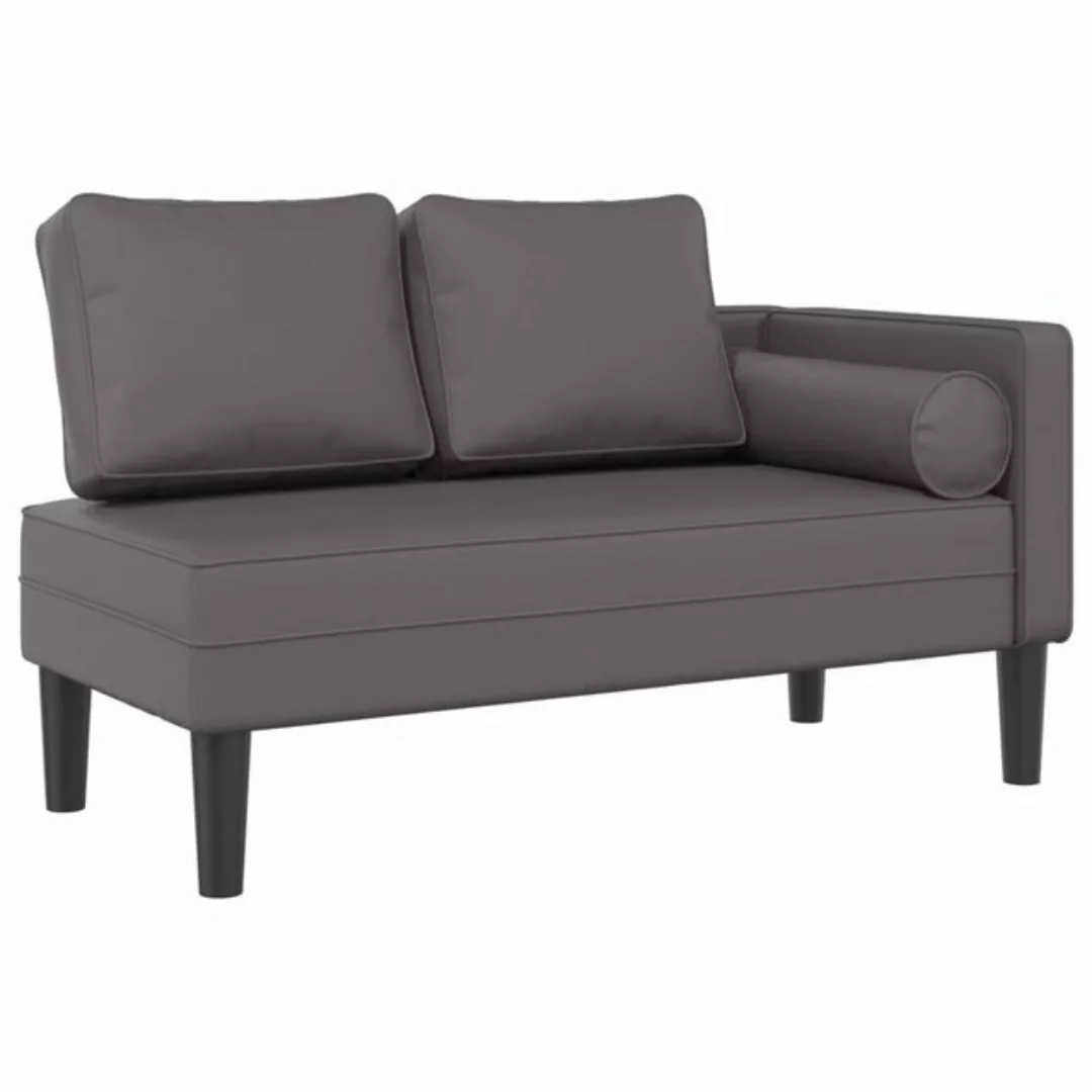 vidaXL Chaiselongue Chaiselongue mit Kissen Grau Kunstleder, 1 Teile günstig online kaufen