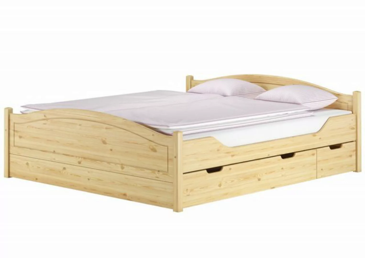 ERST-HOLZ Bett Doppelbett 140x200 Komplettset Bett mit Staukasten, Kieferfa günstig online kaufen