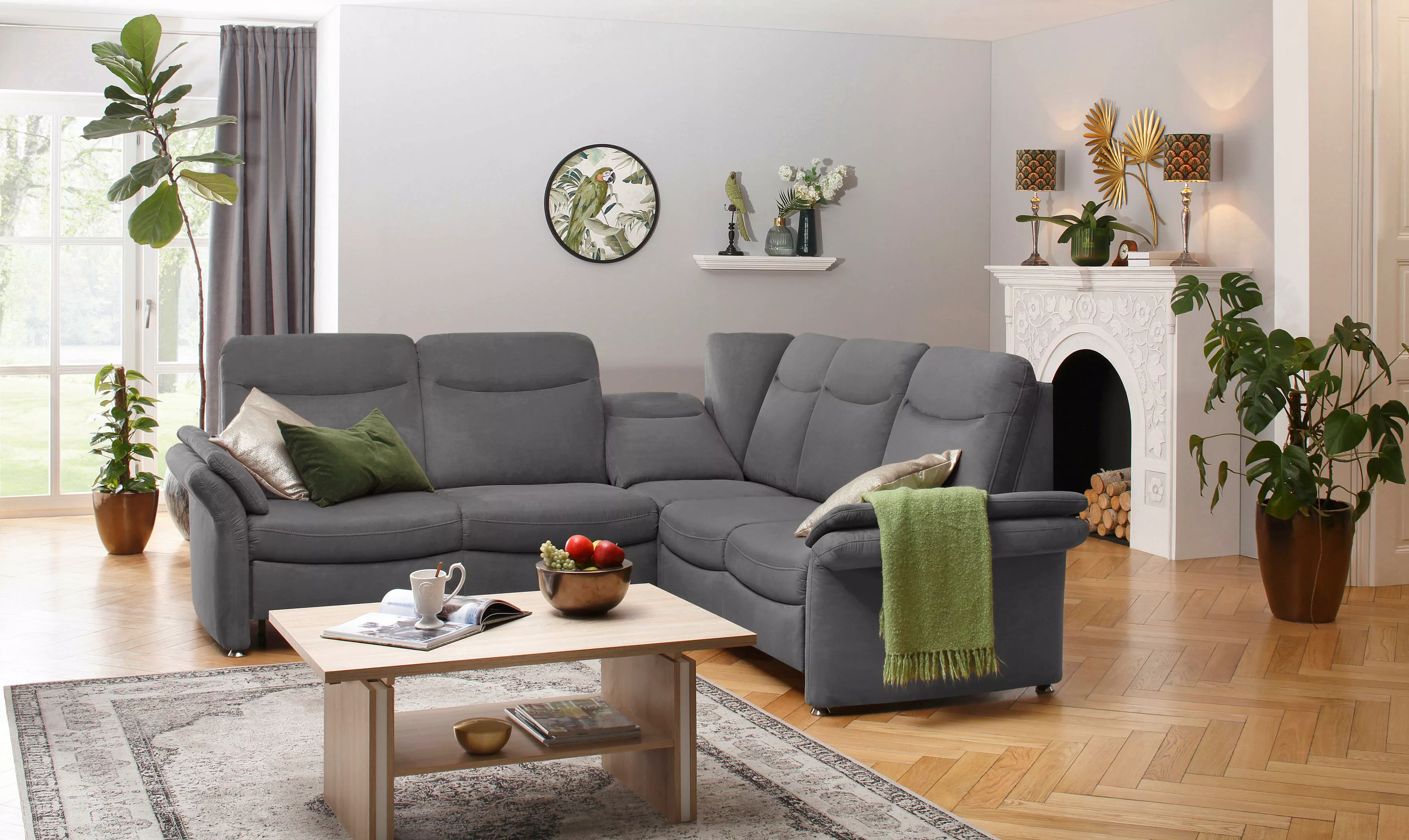 Home affaire Ecksofa »Tahoma L-Form«, mit Armlehnfunktion, wahlweise Bettfu günstig online kaufen