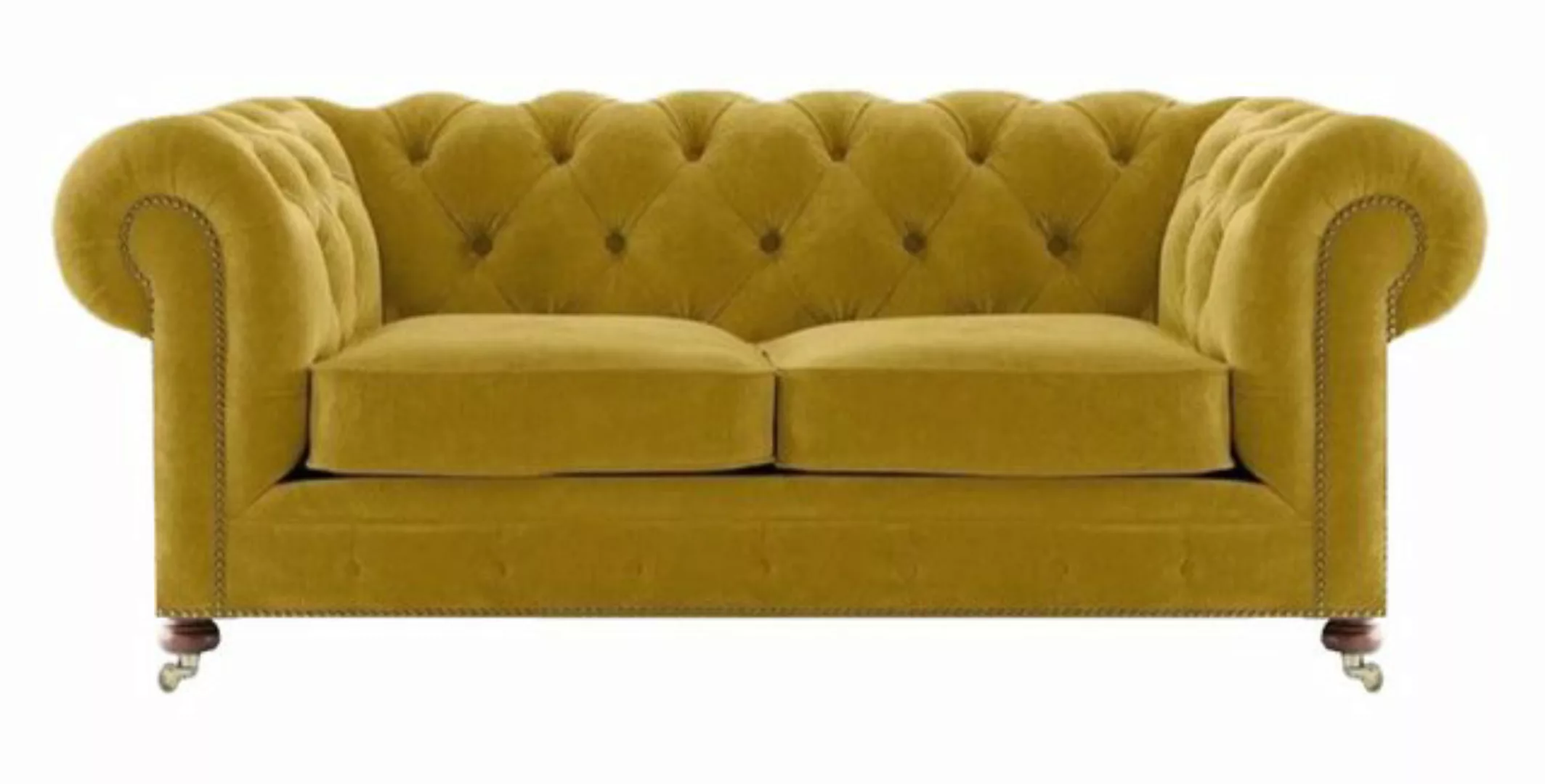 JVmoebel 2-Sitzer Sofa Zweisitzer Couch Gelb Wohnzimmer Chesterfield Textil günstig online kaufen