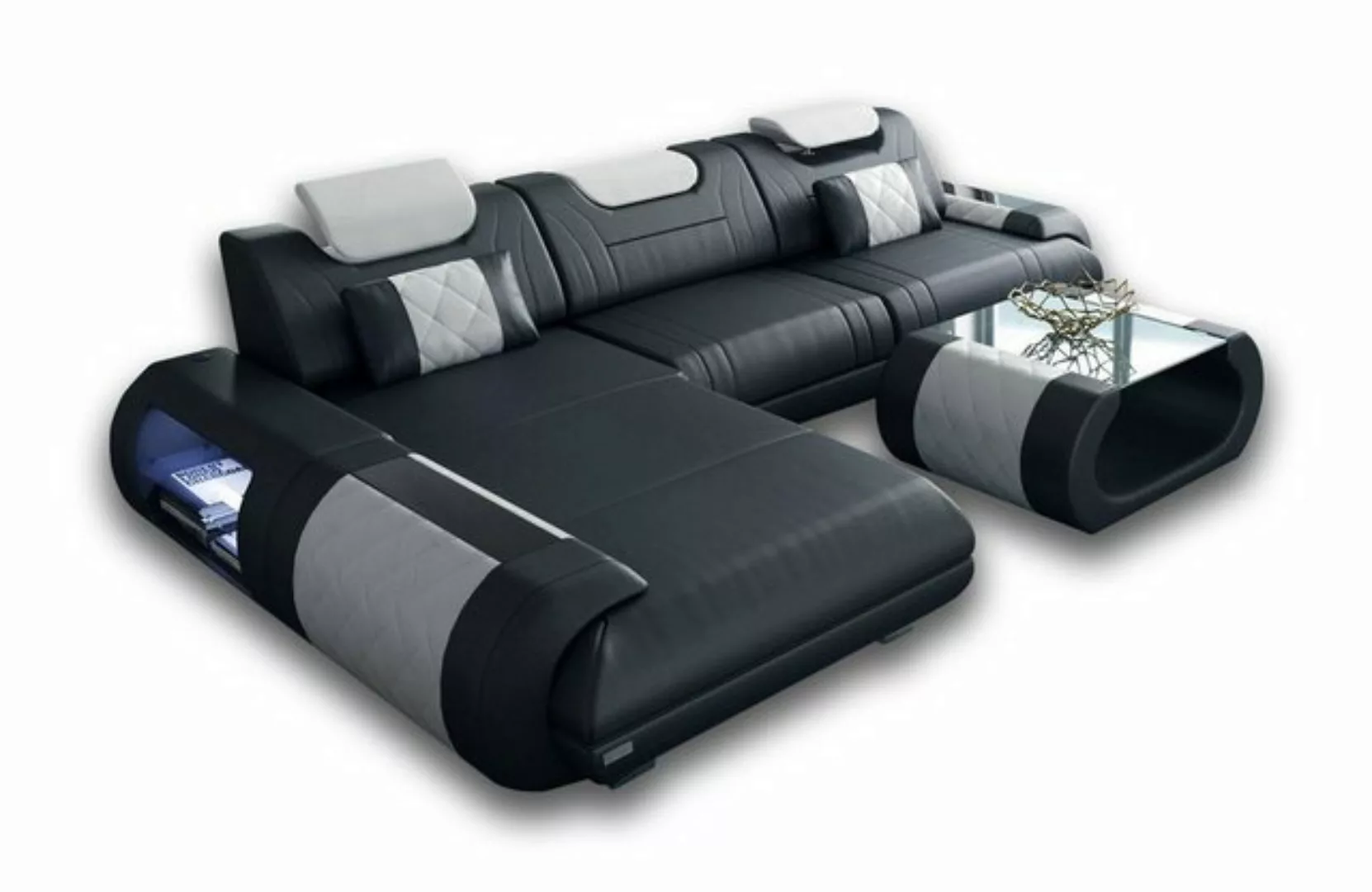 Sofa Dreams Ecksofa Sofa Leder Rimini L Form Ledersofa Ledercouch, Couch, m günstig online kaufen