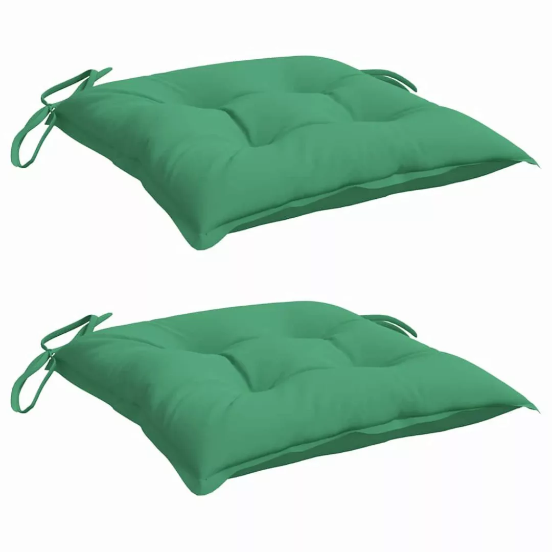 vidaXL Sitzauflage Stuhlkissen 2 Stk. Grün günstig online kaufen