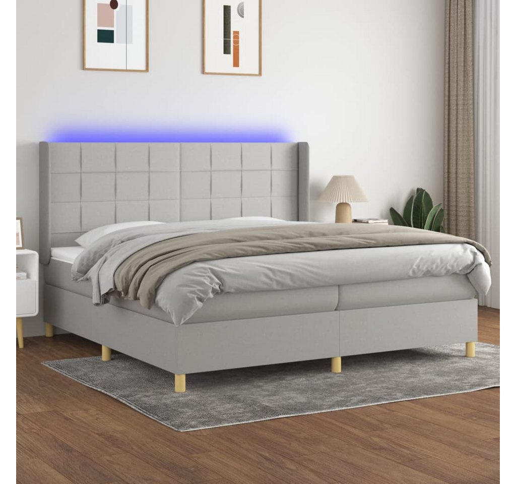 vidaXL Boxspringbett Bett Boxspringbett mit Matratze und LED Stoff (200 x 2 günstig online kaufen