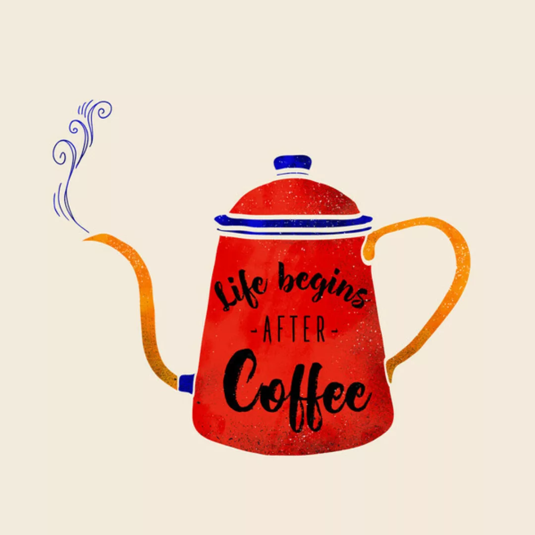 Poster / Leinwandbild - Life Begins After Coffee günstig online kaufen