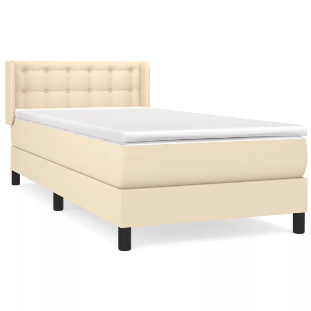 Vidaxl Boxspringbett Mit Matratze Creme 80x200 Cm Stoff günstig online kaufen