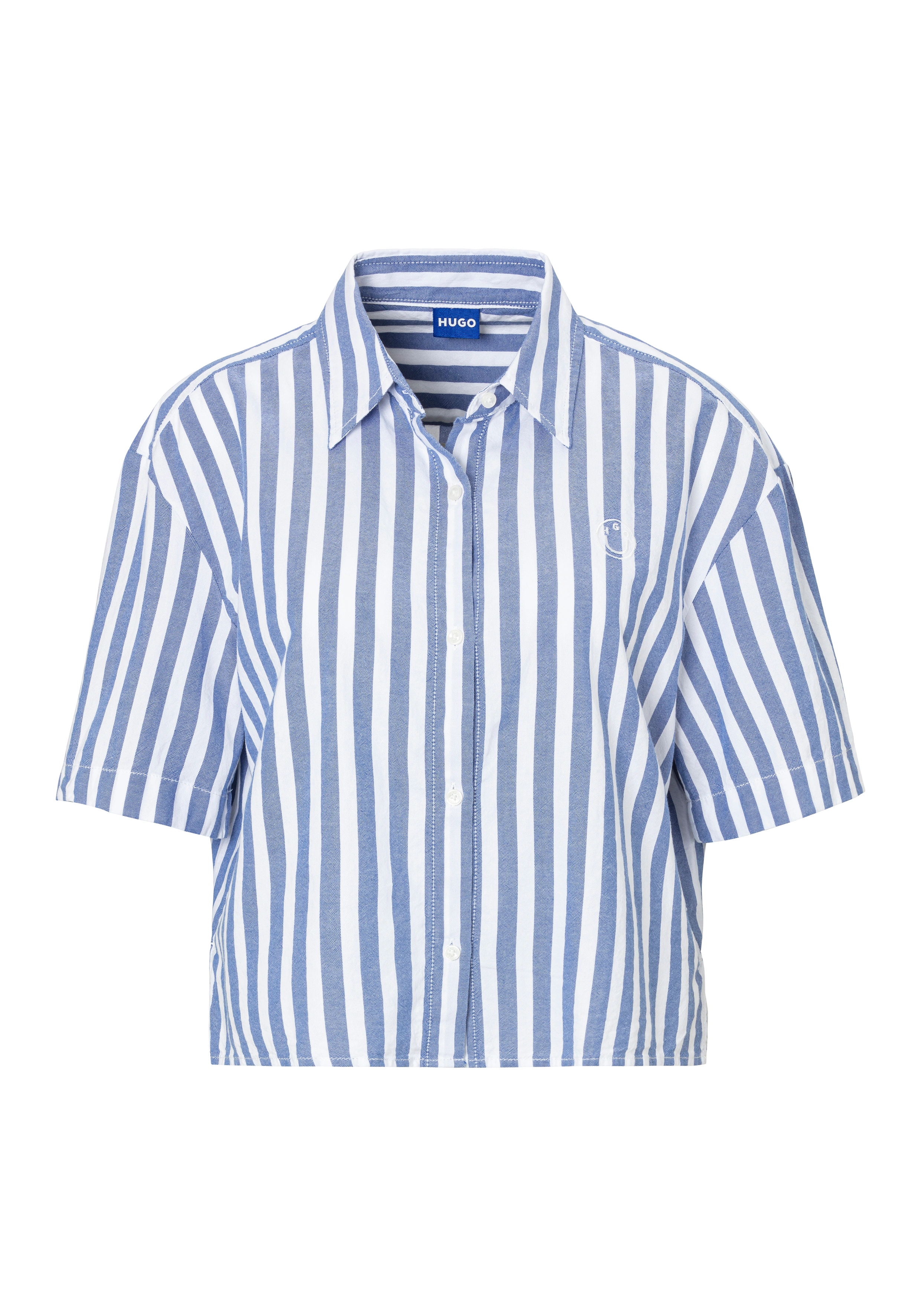 HUGO Blue Klassische Bluse "Eleisa", Oxford Qualität, Logostickerei günstig online kaufen