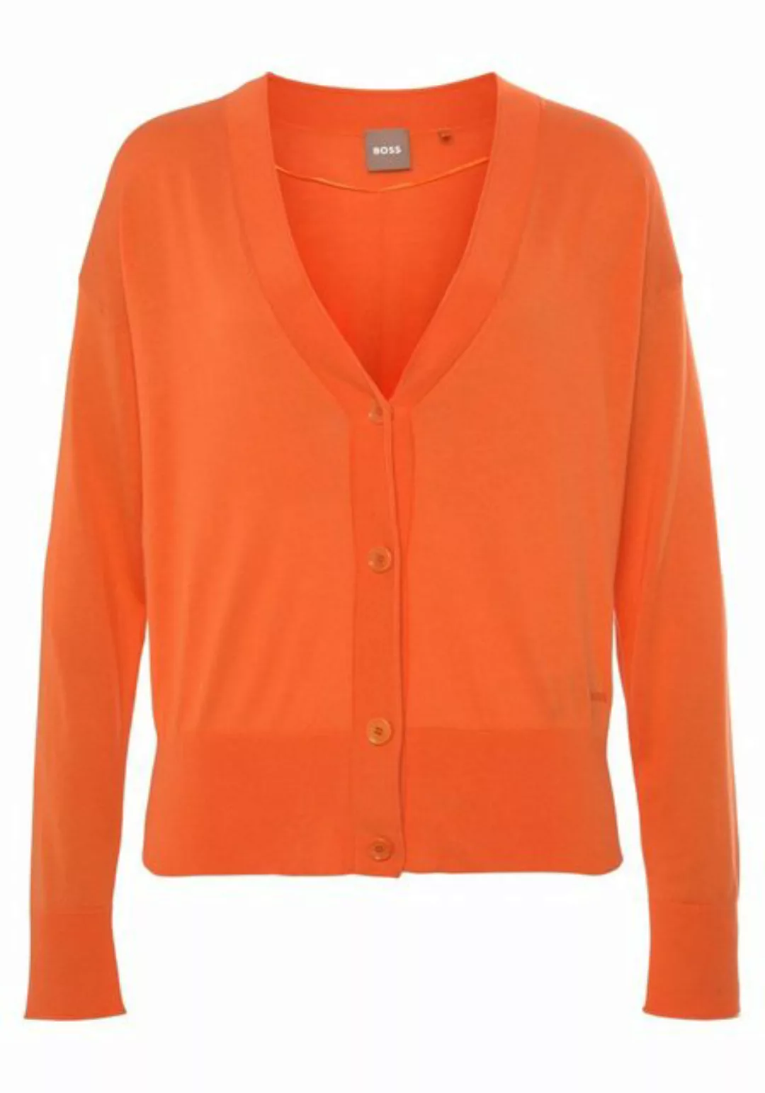 BOSS ORANGE Strickjacke C_Fedasa mit V-Ausschnitt, Kratzt nicht, angenehmer günstig online kaufen