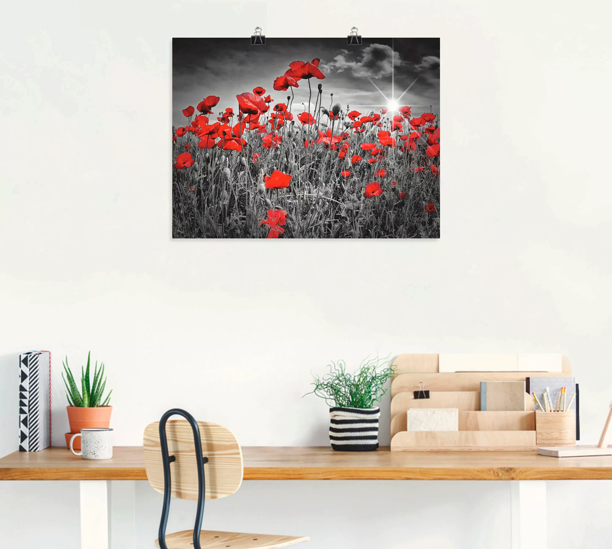 Artland Wandbild "Idyllisches Mohnblumenfeld", Blumen, (1 St.) günstig online kaufen