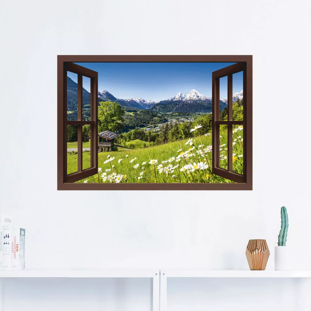 Artland Wandbild »Fensterblick Bayerischen Alpen«, Berge, (1 St.), als Alub günstig online kaufen