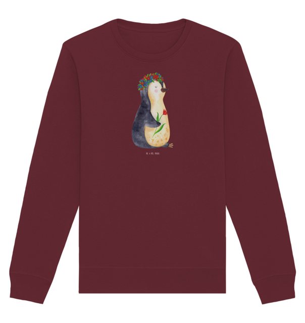 Mr. & Mrs. Panda Longpullover Größe S Pinguin Blumen - Burgundy - Geschenk, günstig online kaufen