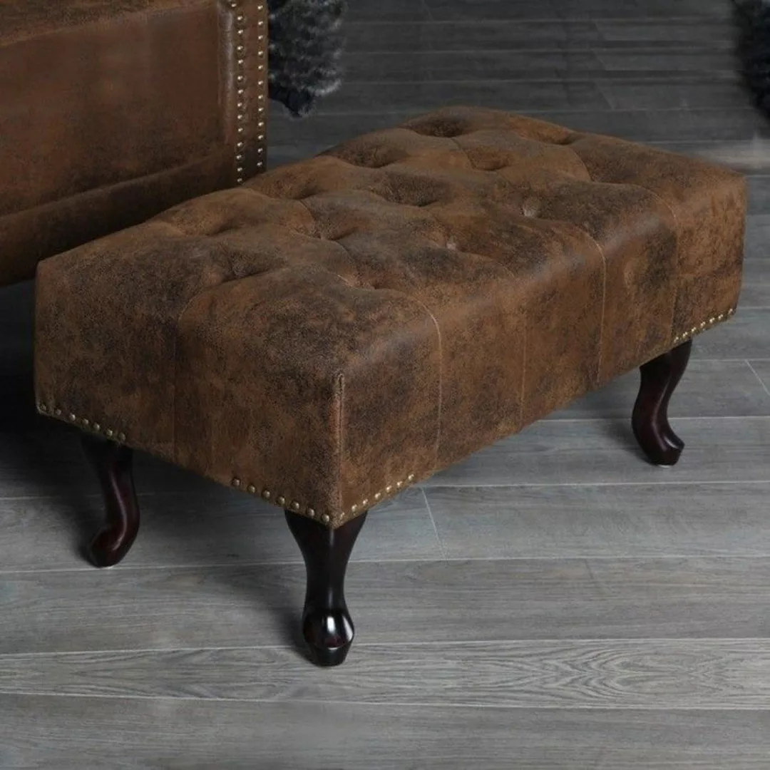 Fu?hocker WINCHESTER Braun im klassisch englischen Chesterfield-Stil günstig online kaufen