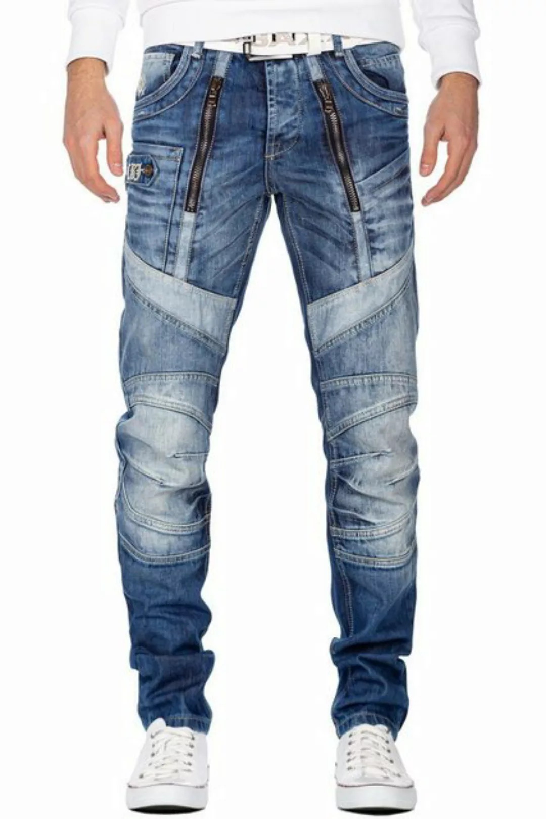 Cipo & Baxx 5-Pocket-Jeans Biker Hose BA-CD576 Blau W30/L32 (1-tlg) mit sen günstig online kaufen