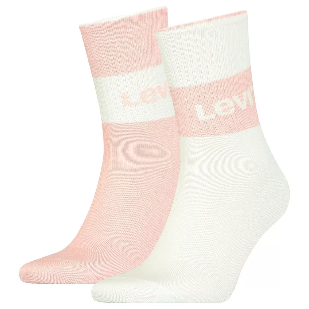 Levi´s ® Sustainable Regular Socken 2 Paare EU 43-46 Pink / White günstig online kaufen