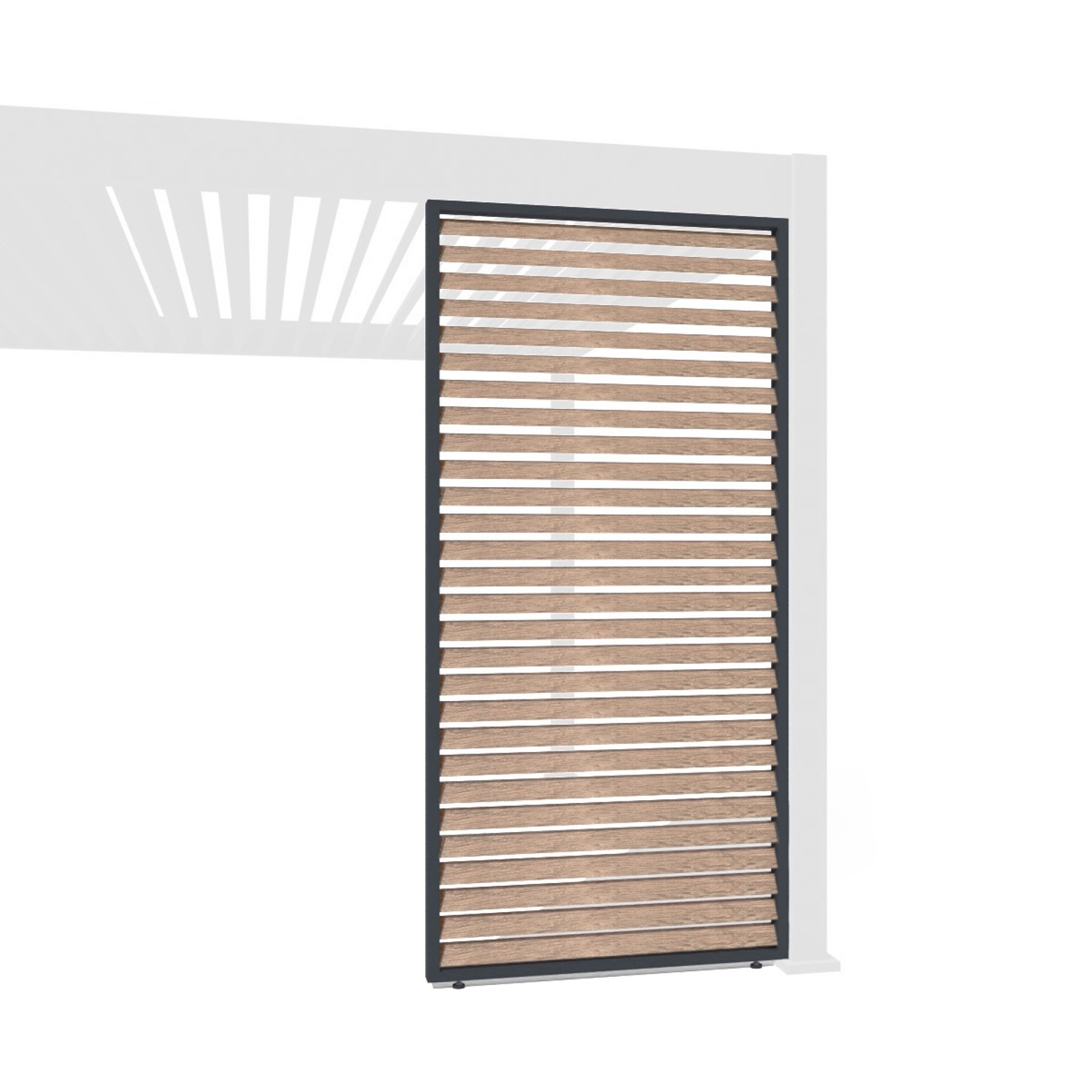 Weide Holzoptik Lamellenwand für Weide Pergola 1,23m in Anthrazit aus Alumi günstig online kaufen