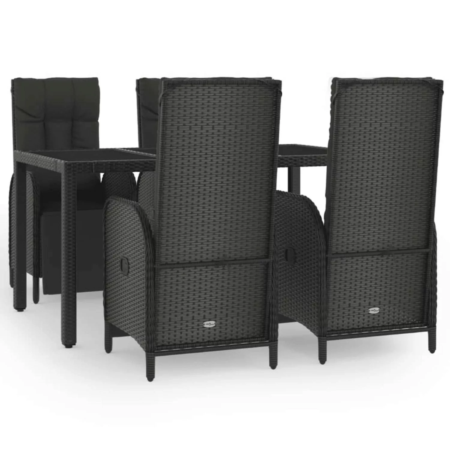 Vidaxl 5-tlg. Garten-essgruppe Mit Kissen Schwarz Poly Rattan günstig online kaufen