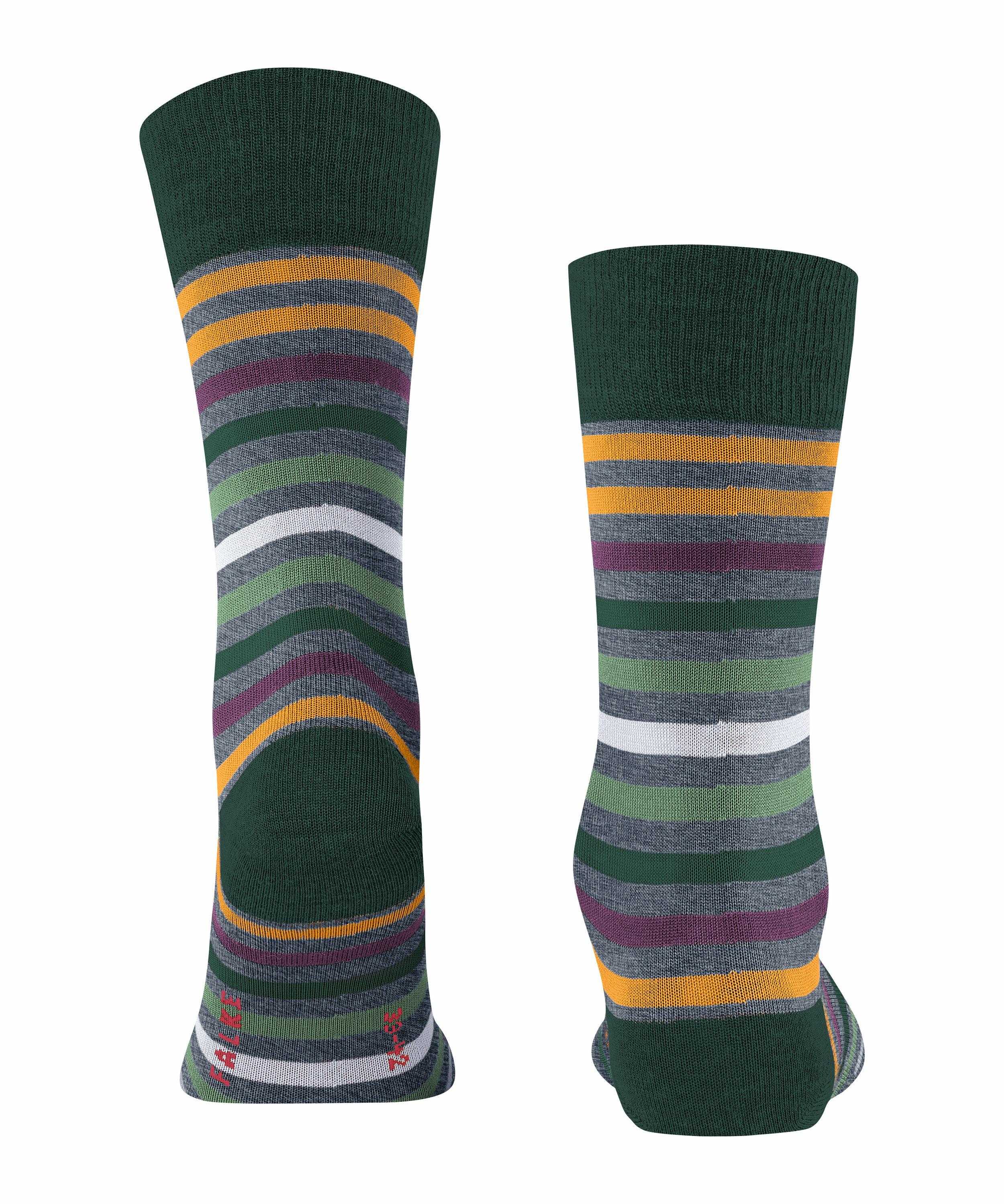 FALKE Tinted Stripe Herren Socken, 47-50, Blau, Streifen, Schurwolle, 13279 günstig online kaufen