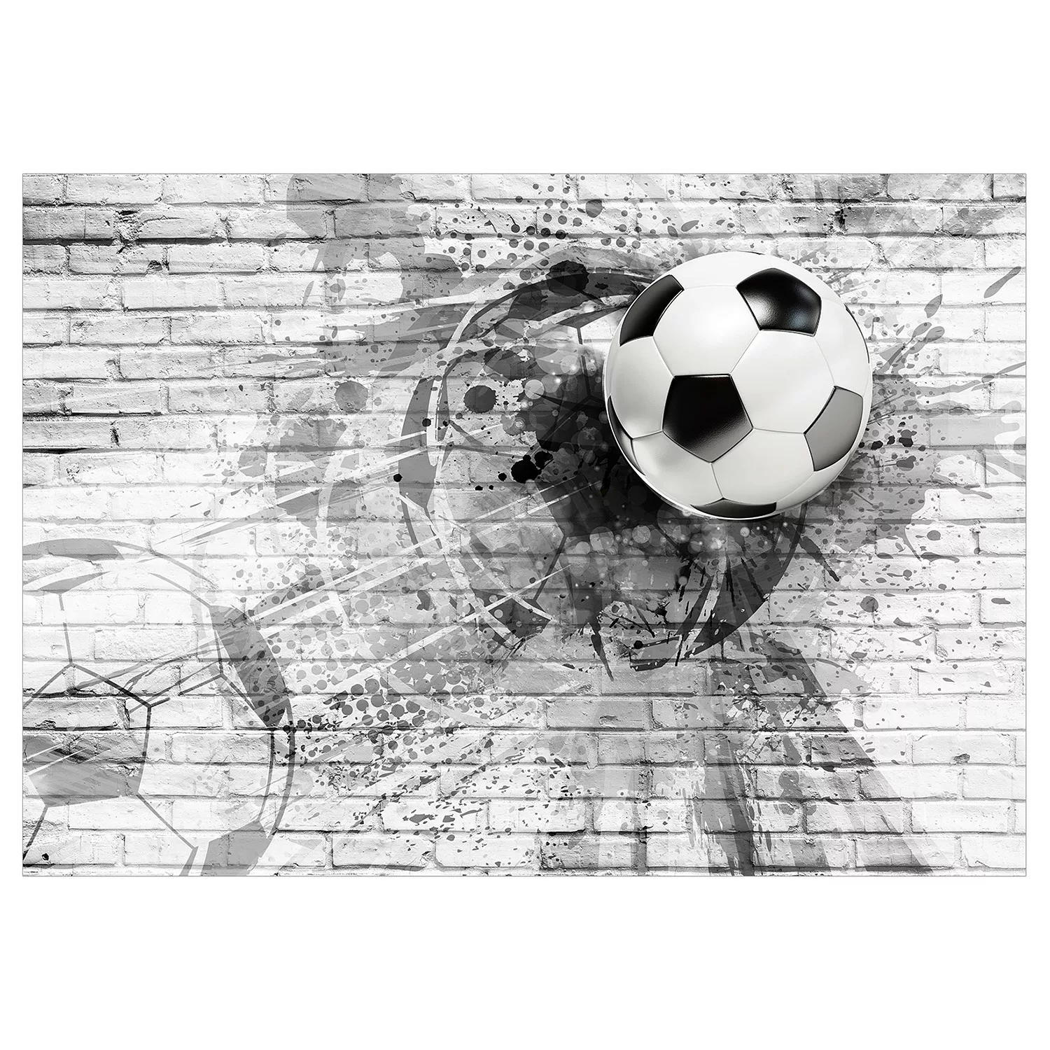 Fototapete - Fußball Sport schwarz-weiß günstig online kaufen