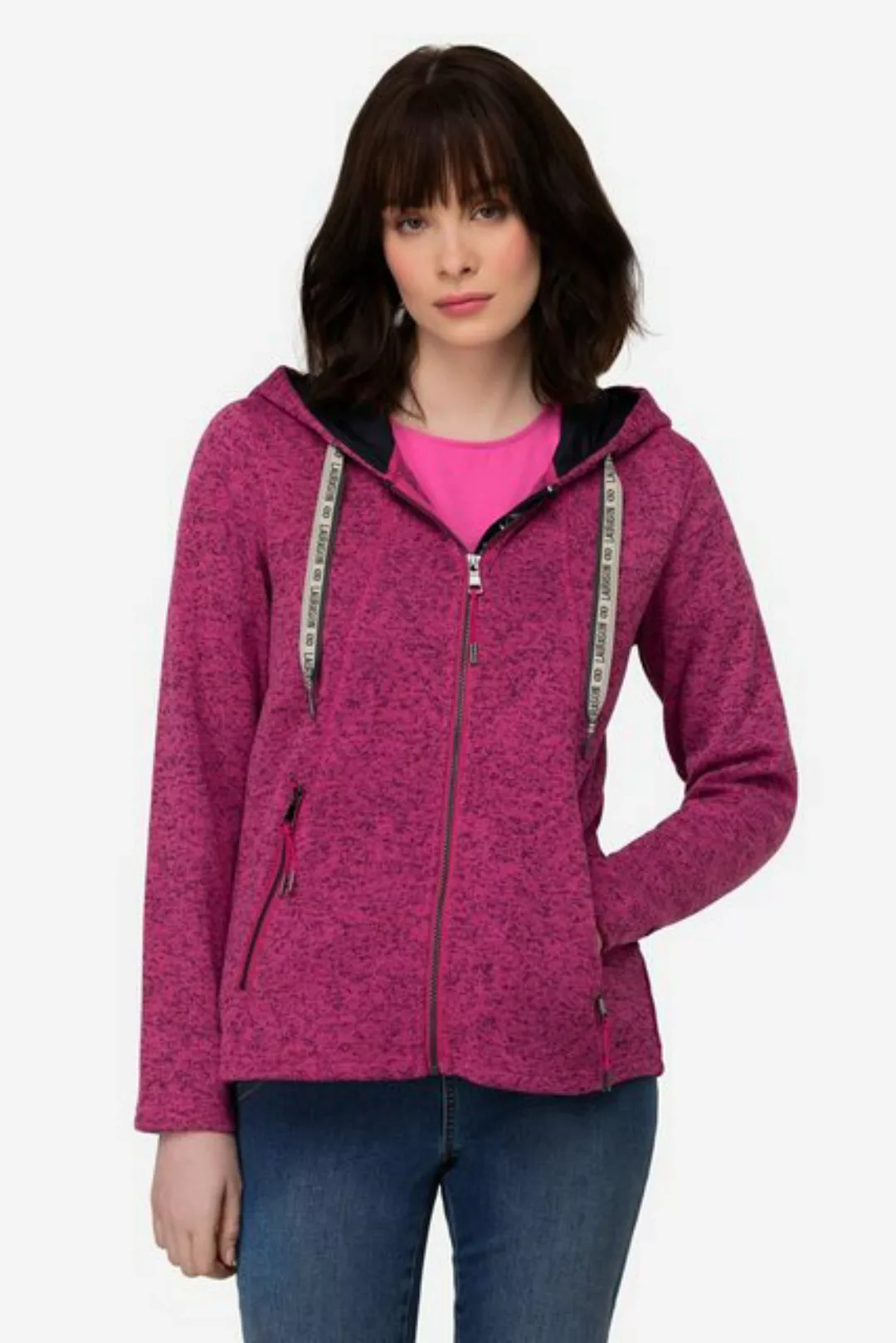 Laurasøn Sweatjacke Strickfleece-Jacke Kapuze Zipptaschen günstig online kaufen