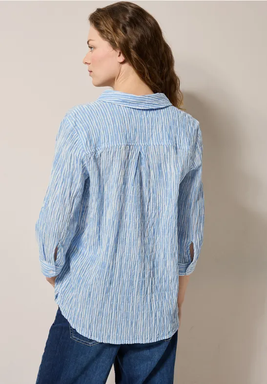 Gestreifte Seersucker Bluse günstig online kaufen