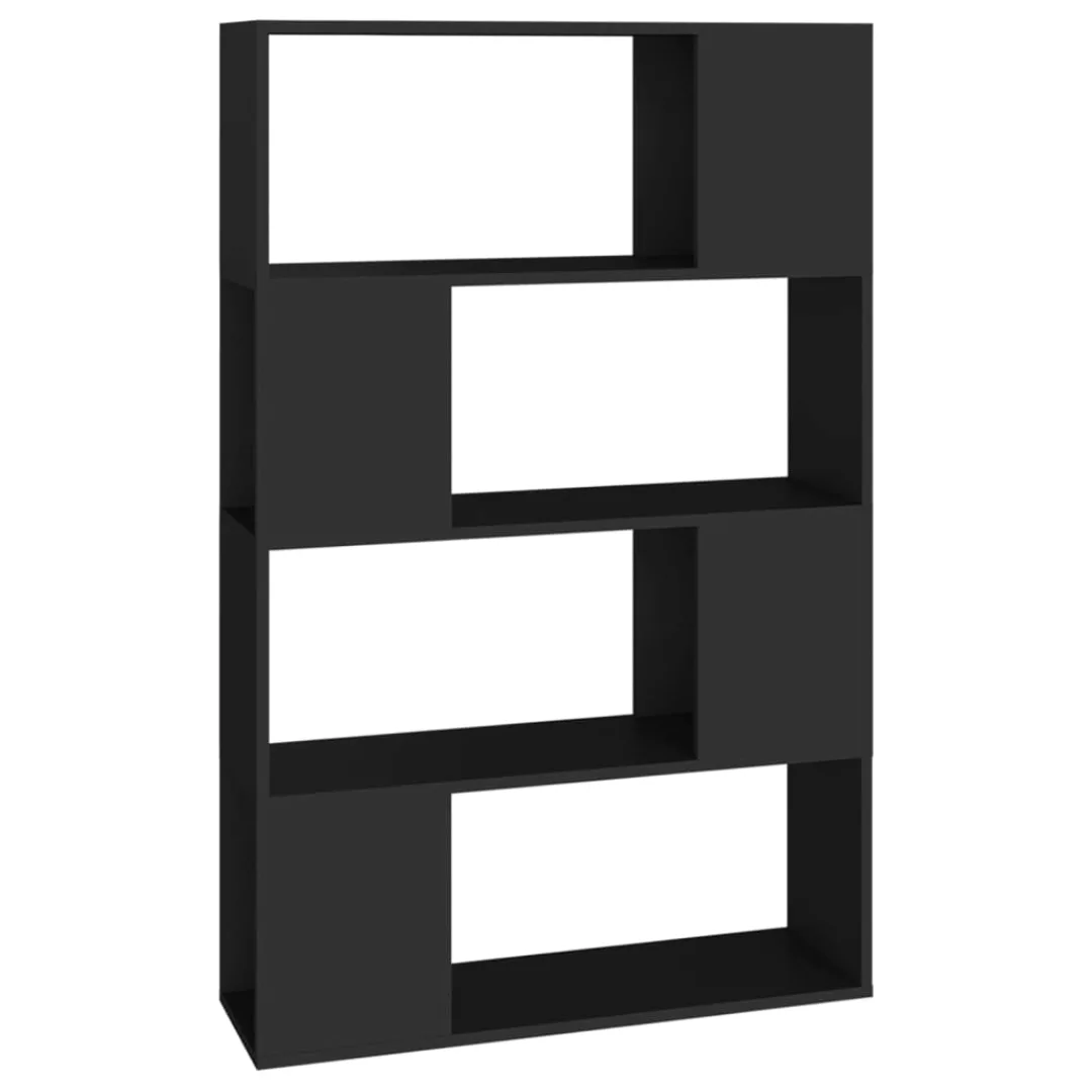 Bücherregal Raumteiler Schwarz 80x24x124,5 Cm Spanplatte günstig online kaufen