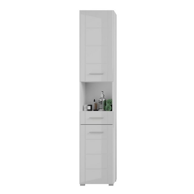 Newroom Hochschrank Vendela Hochschrank weiß NB weiß Hochglanz MDF TZ Moder günstig online kaufen