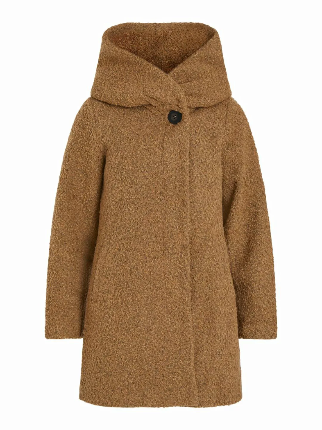 VILA Wollgemisch Kapuzen Mantel Damen Braun günstig online kaufen