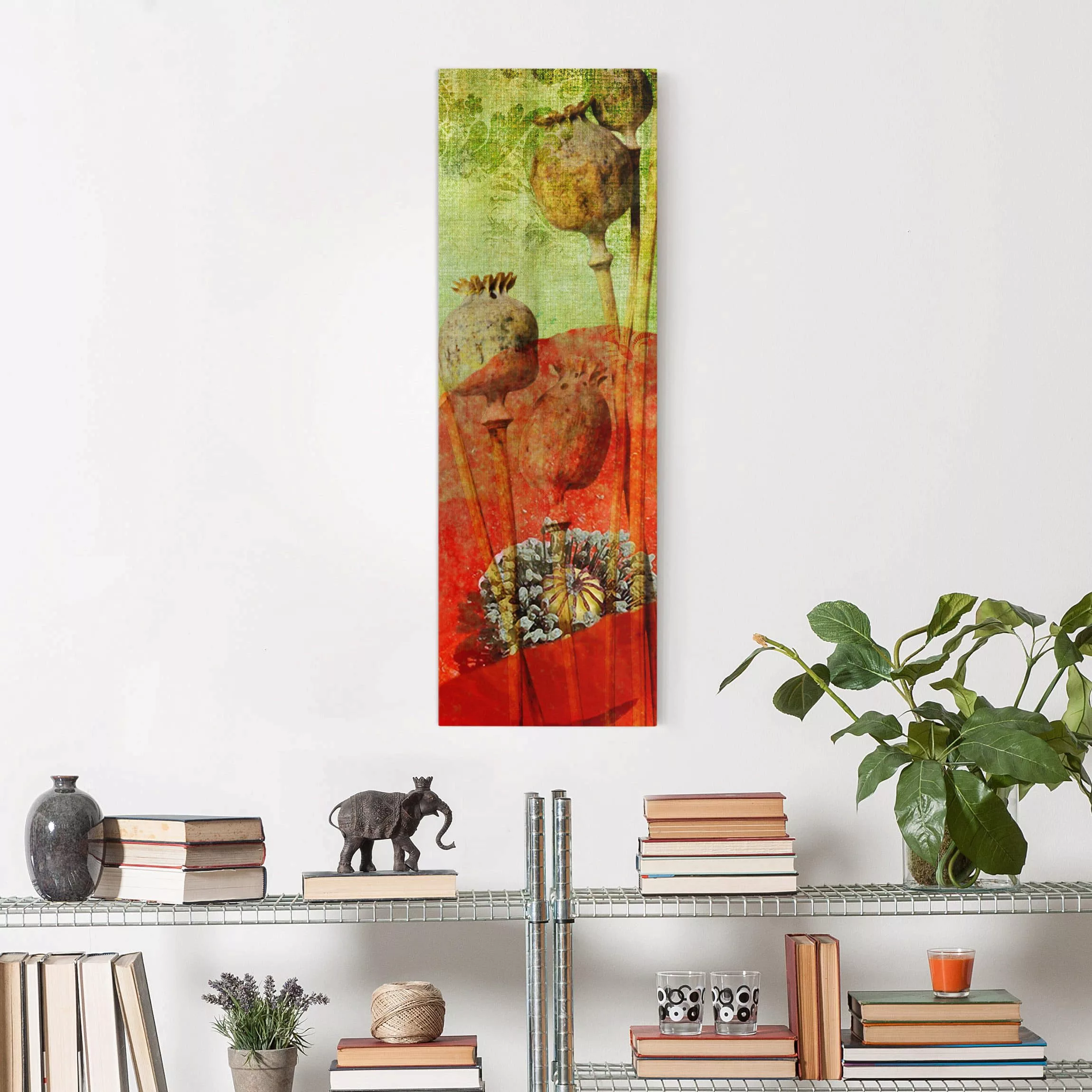 Leinwandbild Blumen - Hochformat Poppy Stalks günstig online kaufen