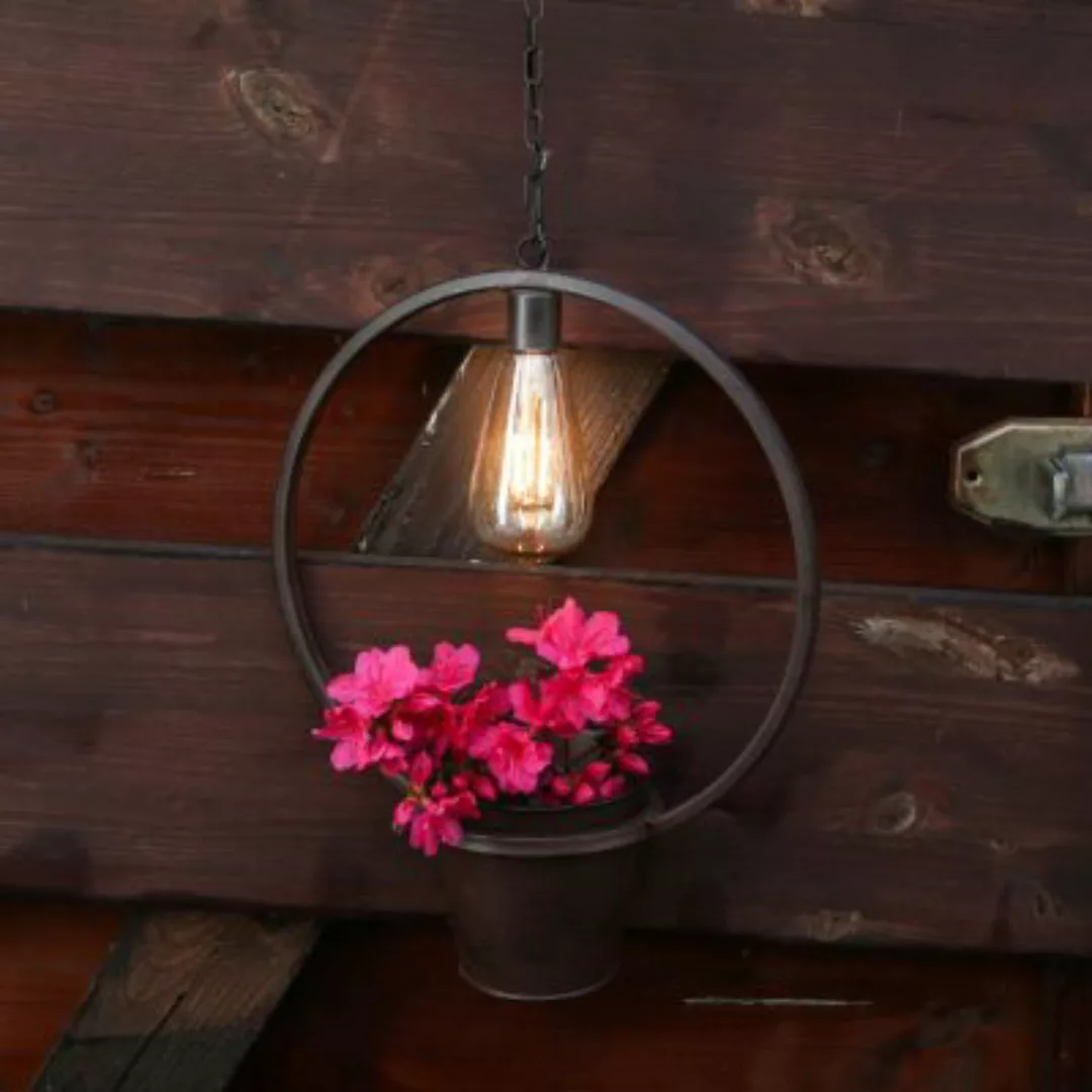 MARELIDA Beleuchteter Blumentopf hängend 98cm braun günstig online kaufen
