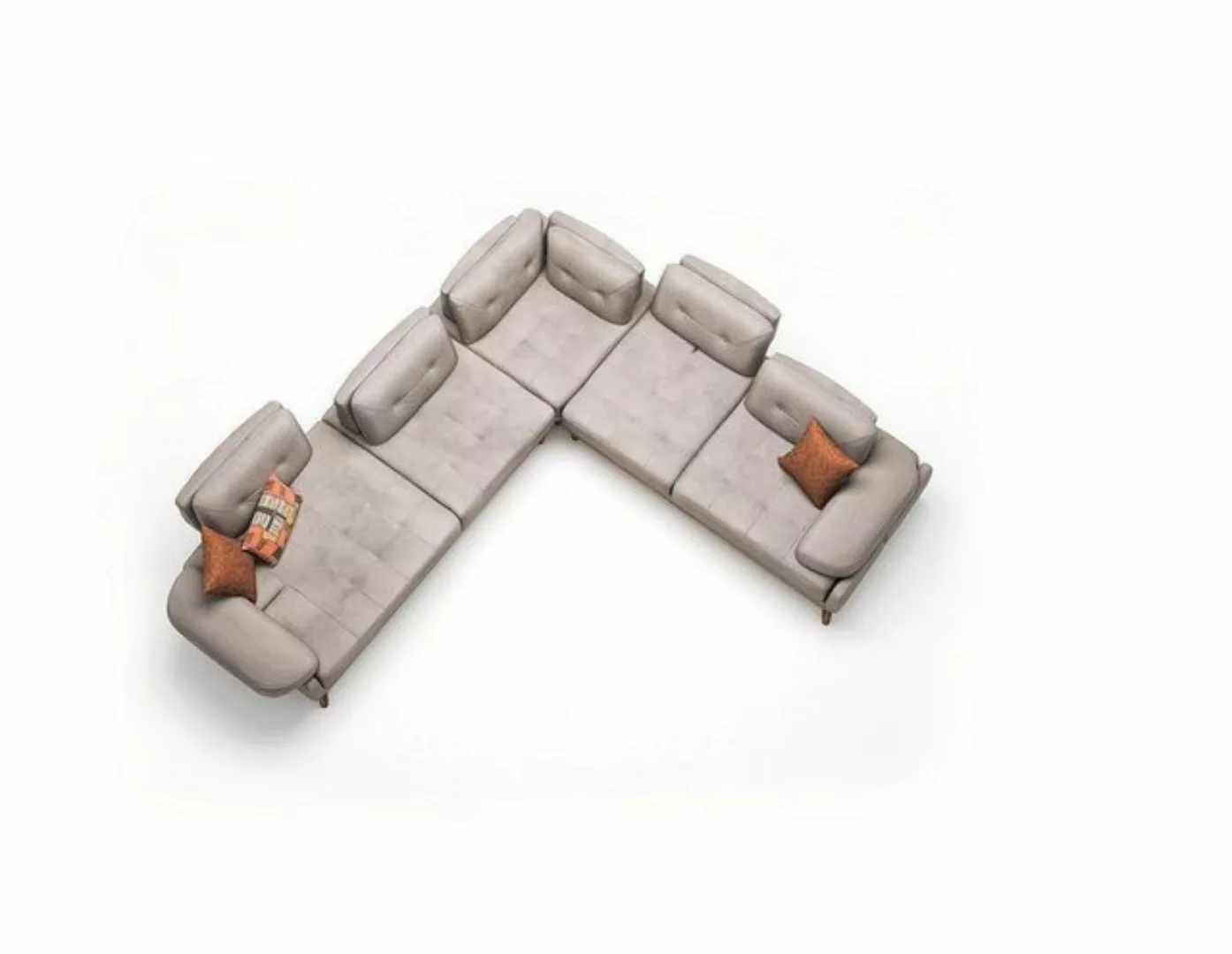JVmoebel Ecksofa Beiges Wohnzimmer L-Form Sofa Designer Luxus Ecksofa Moder günstig online kaufen
