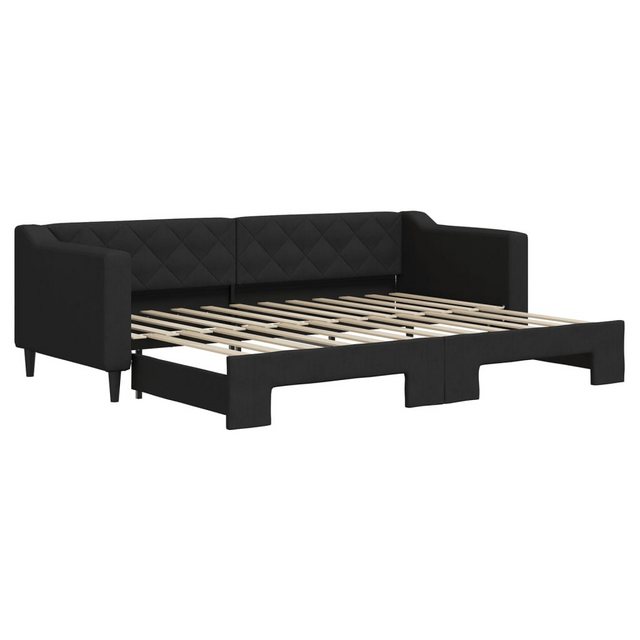 vidaXL Gästebett Gästebett Tagesbett Ausziehbar Schwarz 80x200 cm Stoff Bet günstig online kaufen