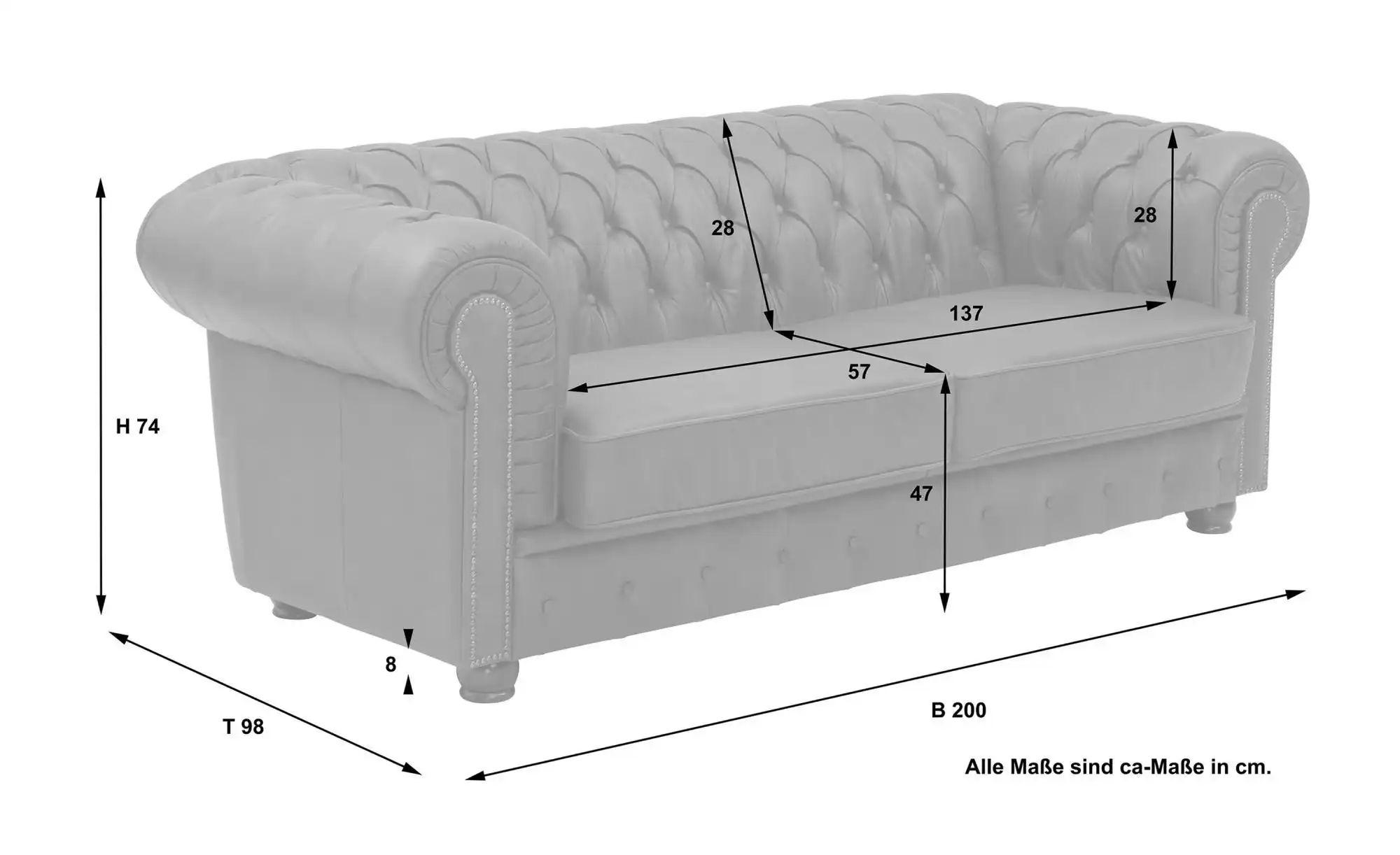 Max Winzer Einzelsofa  Norwin ¦ braun ¦ Maße (cm): B: 200 H: 74 Polstermöbe günstig online kaufen