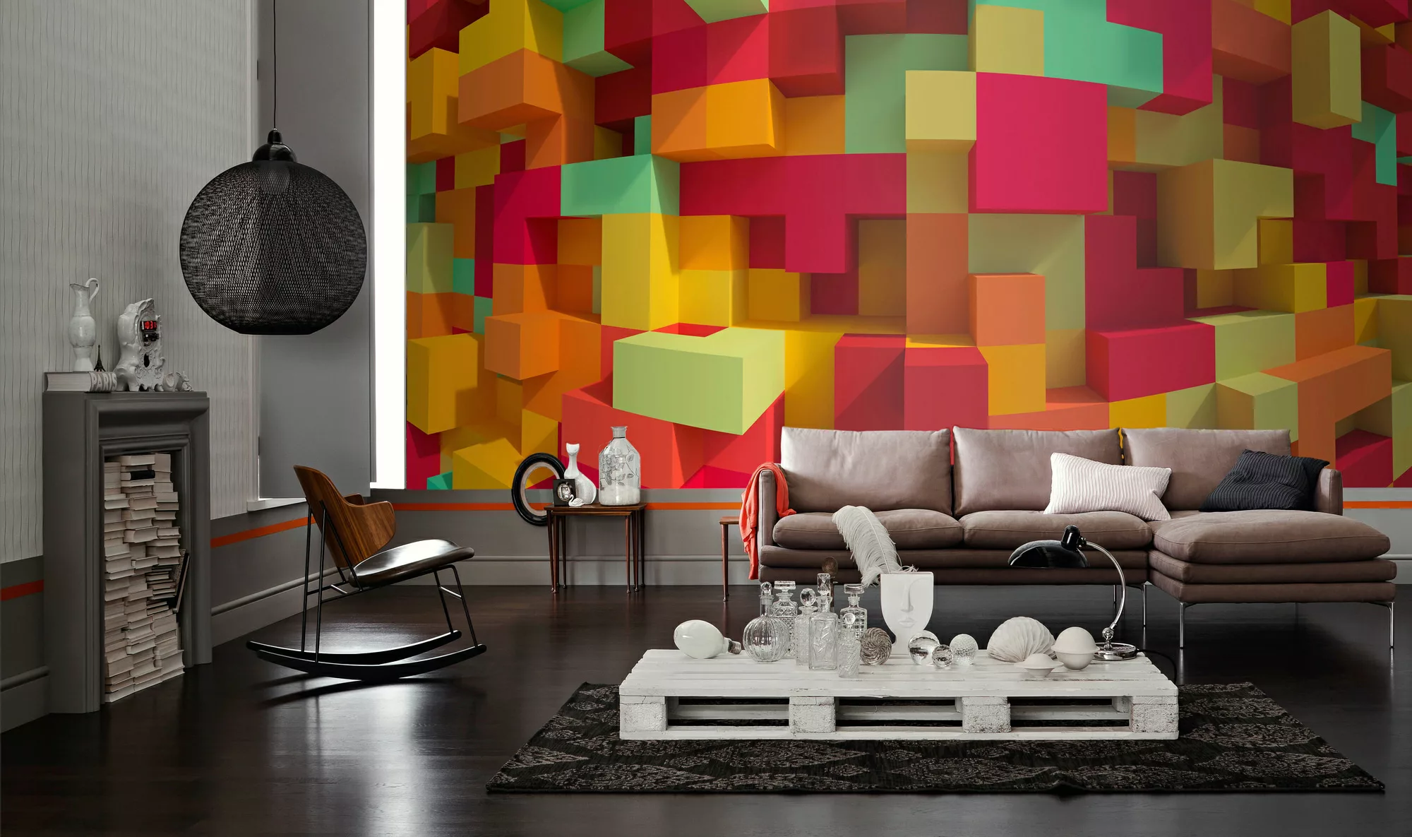 Architects Paper Fototapete »3D Cubes Colour« günstig online kaufen