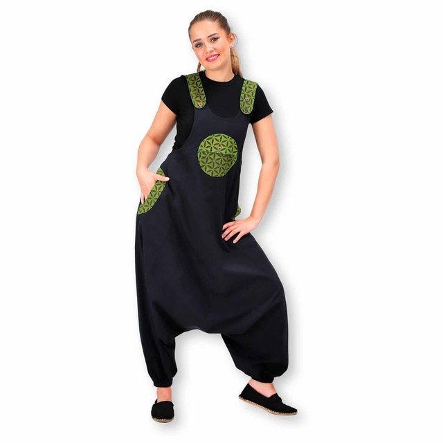 KUNST UND MAGIE Latzhose Hippie Latzhose Haremshose Hose Boho Jumpsuit Over günstig online kaufen